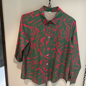 Stylish Green and Pink Men's Shirt